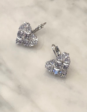 CLUSTER HEART DROPS - RHODIUM DELICATES
