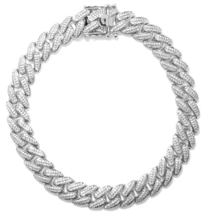 RUTH PAVÉ XL CURB CHAIN COLLAR NECKLACE - RHODIUM