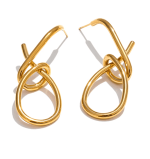 SCULPTURAL TWIST EARRINGS - RHODIUM