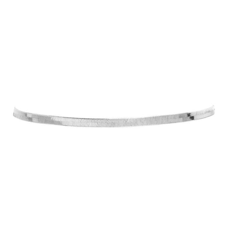 THE FALLON LIQUID HERRINGBONE CHOKER NECKLACE IS MADE FROM FINE IMITATION-RHODIUM-PLATED BRASS.